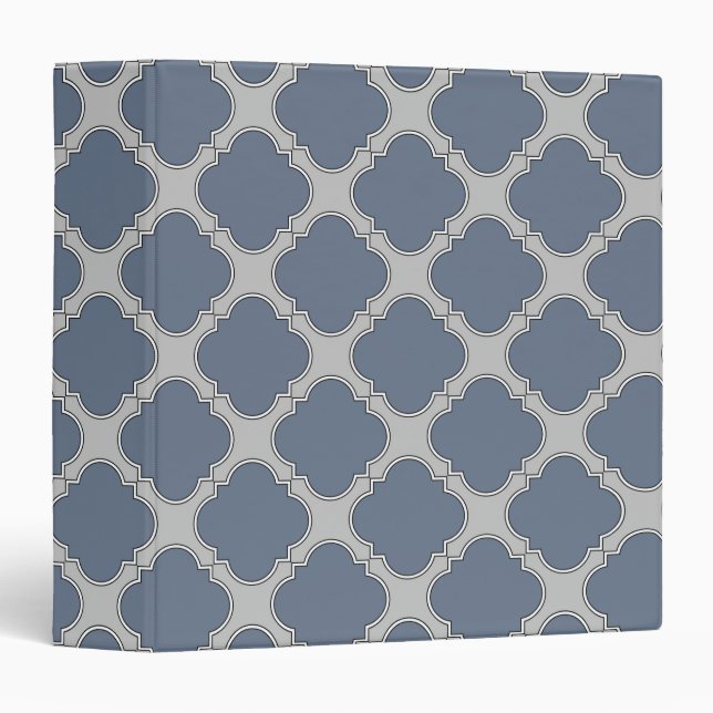 Blue-gray quatrefoil binder (Front/Spine)