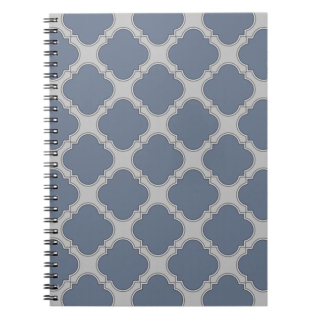 Blue-gray quatrefoil notebook (Front)