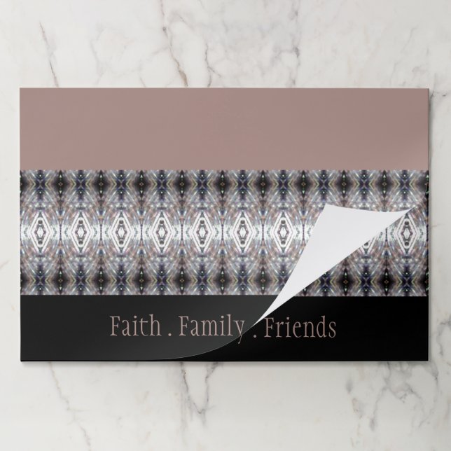 Blue Gray Rose Patterned 25 Piece Placemat Set (Folded)