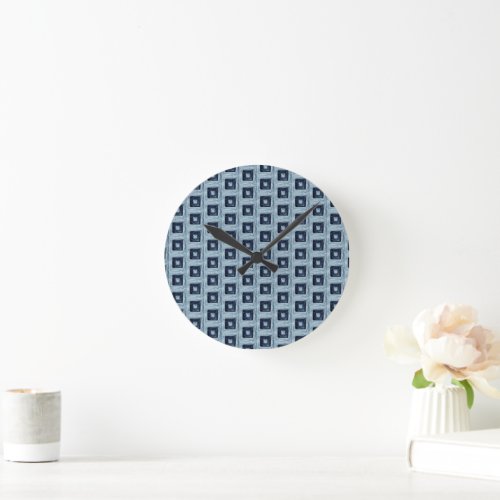 Blue gray  round clock