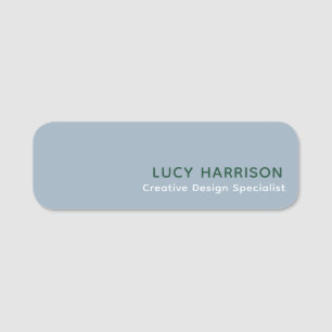 Blue Gray Scandi Minimal Modern Identity Name Tag