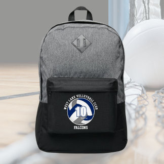 blue gray school club team colors kids volleyball port authority® backpack