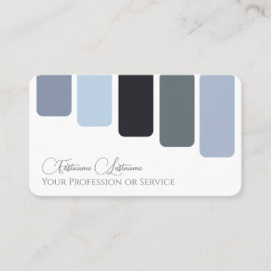 Blue gray shades color palette calligraphy QR-Code Business Card