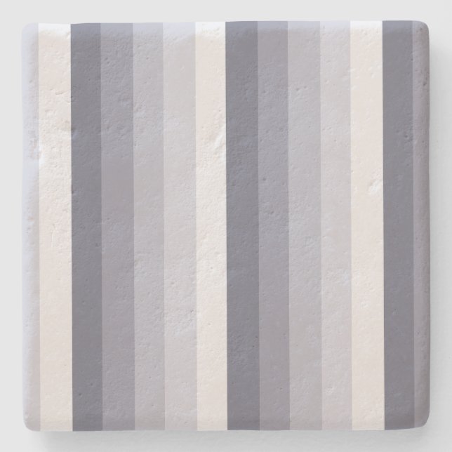 Blue gray shadow stripes stone coaster (Front)