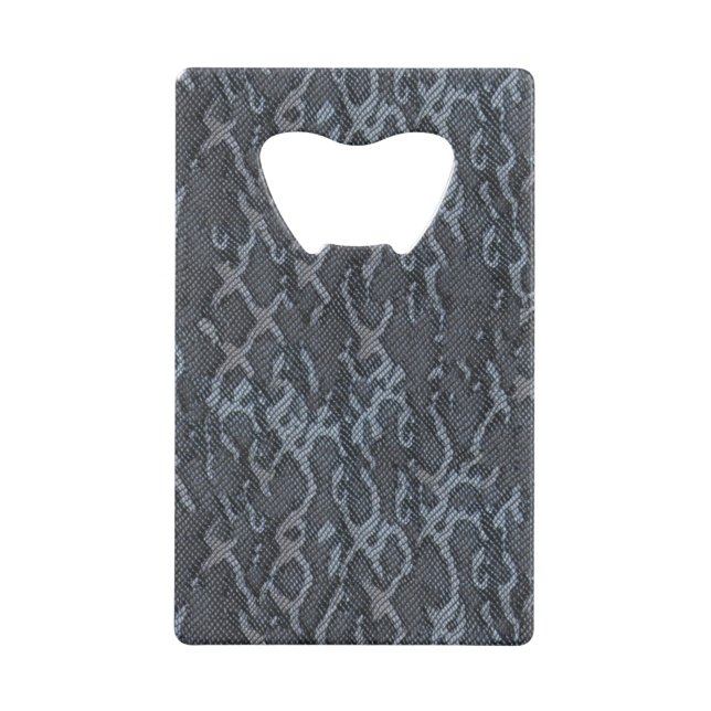 Blue Gray Snake Skin Credit Card Bottle Opener (Front)