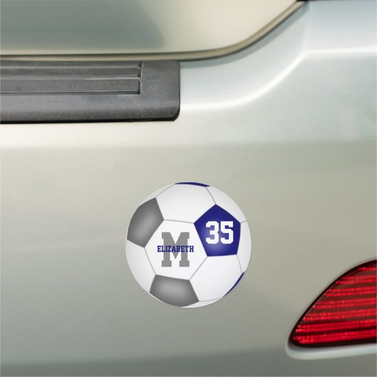 blue gray soccer team colors sports locker or car magnet