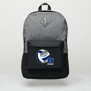 blue gray sports team colors volleyball port authority® backpack