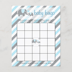 Blue & Gray Stripes Baby Elephant    Bingo
