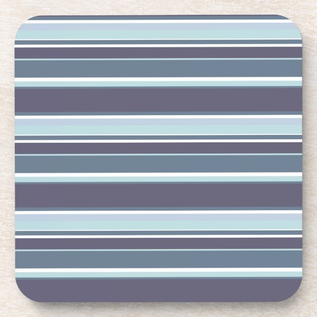 Blue-gray stripes beverage coaster (Front)