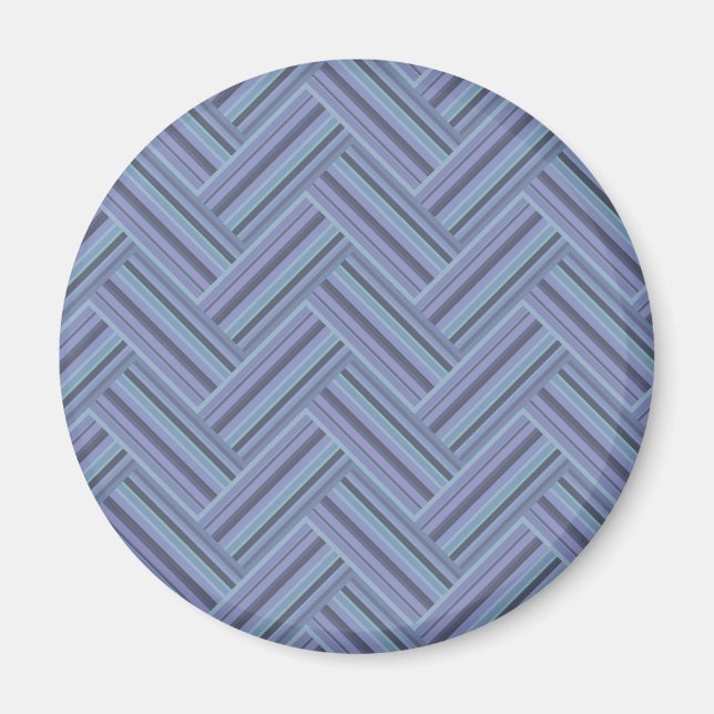 Blue-gray stripes double weave pattern magnet (Front)