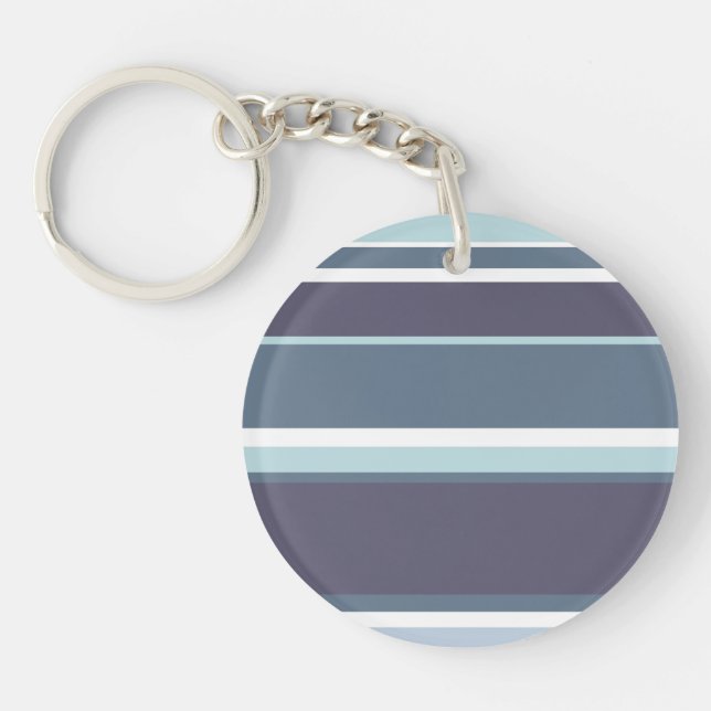 Blue-gray stripes keychain (Front)