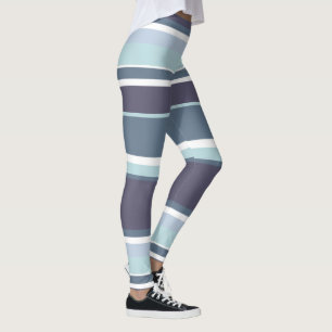 Blue-gray stripes leggings