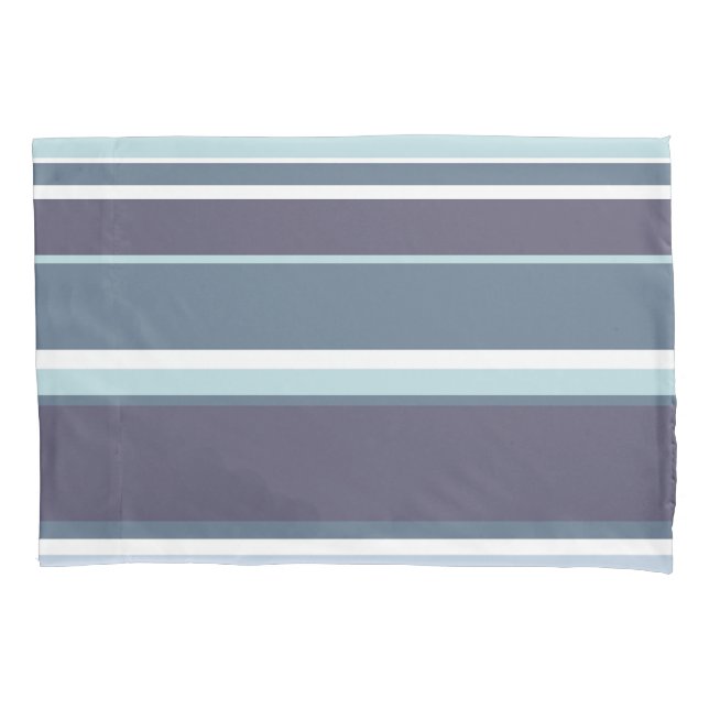 Blue-gray stripes pillow case (Front)