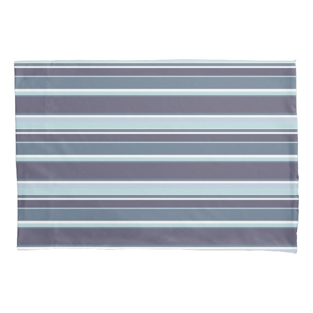 Blue-gray stripes pillow case (Front)