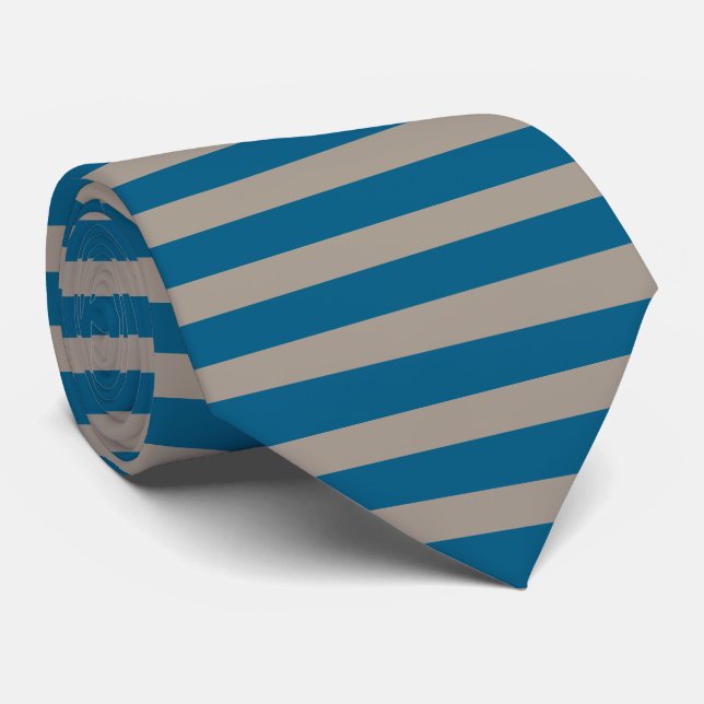 Blue Gray Stripes Seamless Pattern Neck Tie (Rolled)