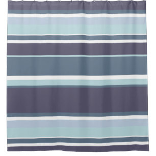 Blue-gray stripes shower curtain