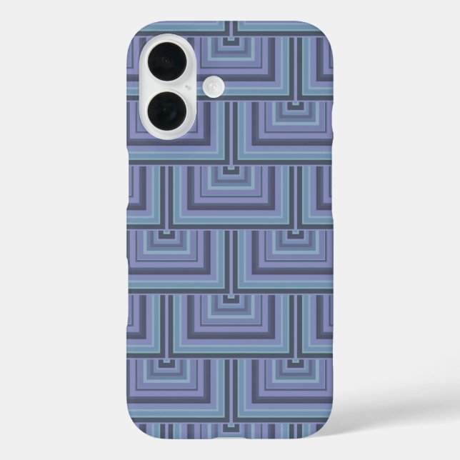 Blue-gray stripes square scales pattern Case-Mate iPhone case (Back)