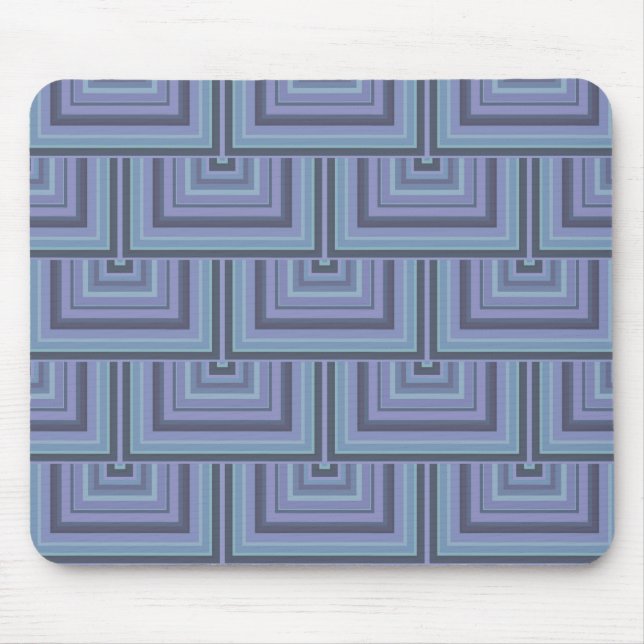 Blue-gray stripes square scales pattern mouse pad (Front)