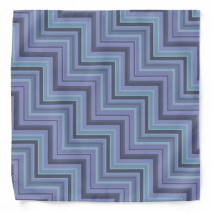 Blue-gray stripes stairs pattern bandana