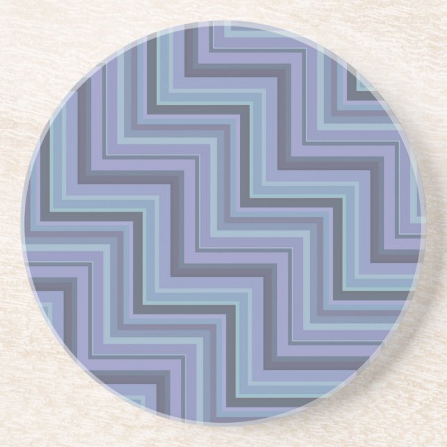 Blue-gray stripes stairs pattern coaster (Front)