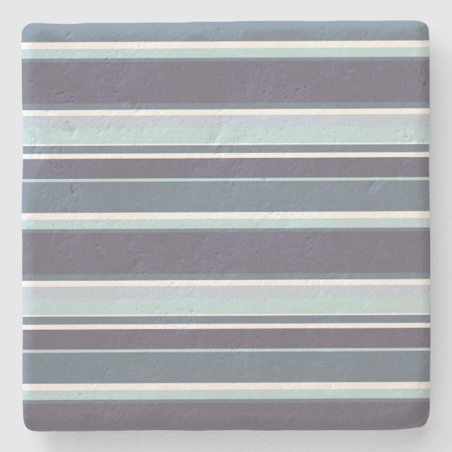 Blue-gray stripes stone coaster (Front)