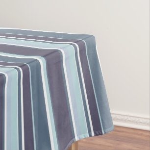Blue-gray stripes tablecloth