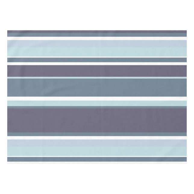 Blue-gray stripes tablecloth (Front (Horizontal))