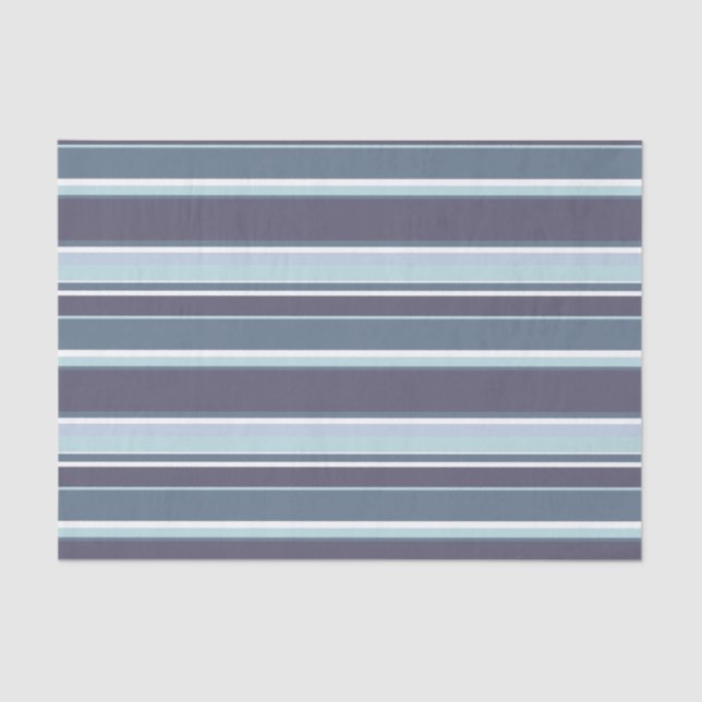 Blue-gray stripes tissue paper (Front)