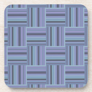 Blue-gray stripes weave pattern coaster