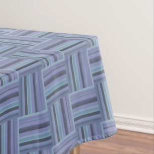 Blue-gray stripes weave pattern tablecloth
