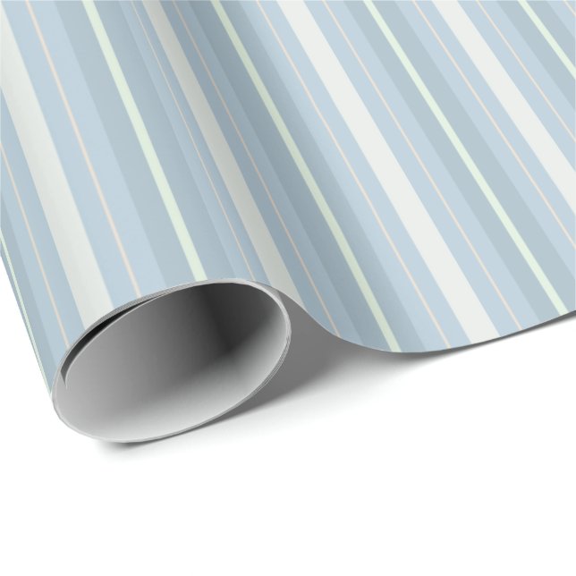 Blue-Gray Stripes Wrapping Paper (Roll Corner)