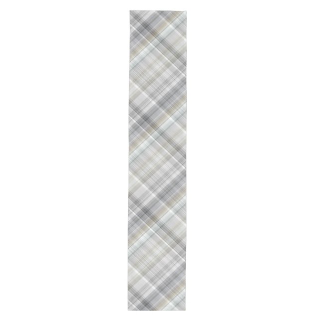 Blue/Gray/Tan Plaid Medium Table Runner (Front)