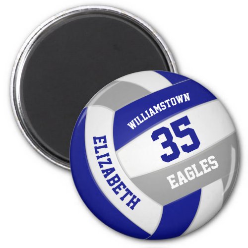 blue gray team colors boys girls volleyball magnet