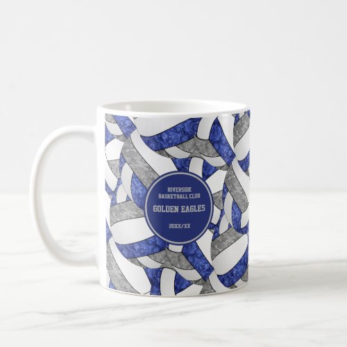 blue gray team colors volleyball coach gift coffee mug