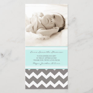 Blue Gray Thank You Baby Shower Photo Cards