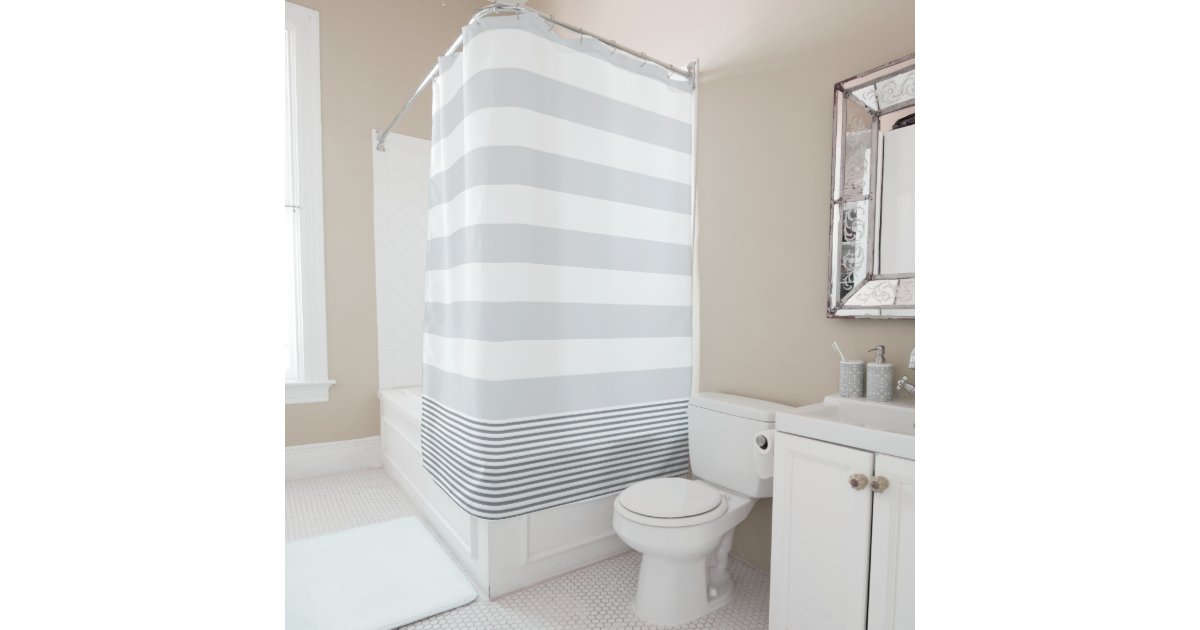 Blue Gray Turkish Stripe Shower Curtain | Zazzle Blue Gray Turkish Stripe Shower Curtain | Zazzle
