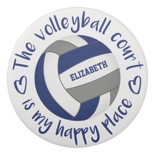 blue gray volleyball court my happy place eraser