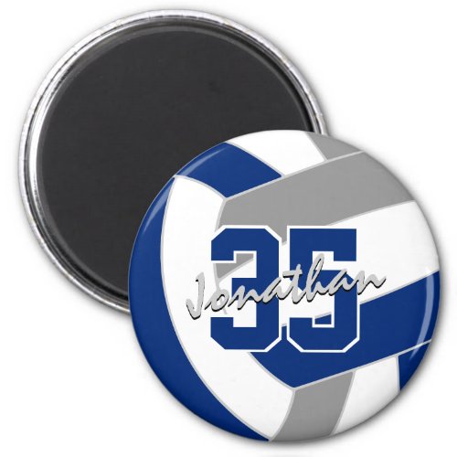 blue gray volleyball team colors gifts magnet