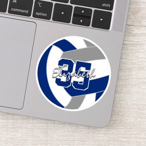 blue gray volleyball team colors personalized sticker
