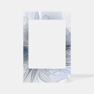 Blue Gray Watercolor Abstract Floral Fractal Art Selfie Frame
