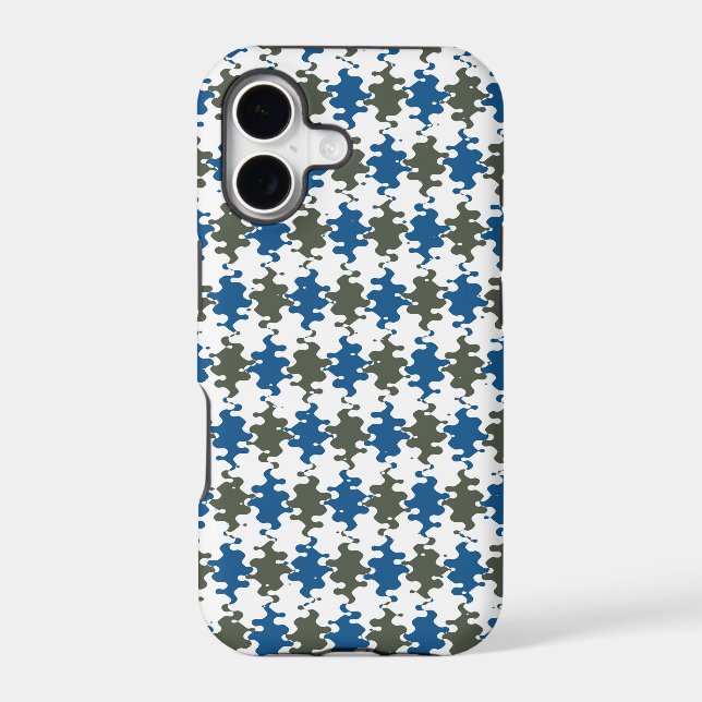 Blue Gray Wave Mosaic Pattern Iphone Case (Back)