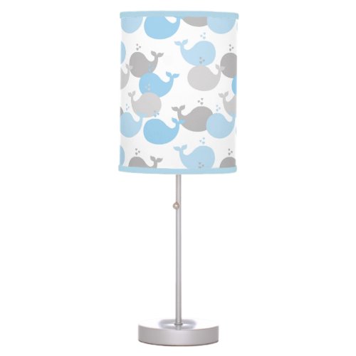 Blue Gray Whale Ocean Animals Nursery Baby Boy Table Lamp