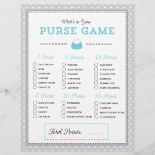 Blue & Gray What's in Your Purse? Game