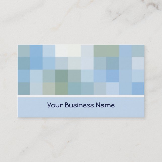 Blue, Gray, White Abstract Business Card (Front)