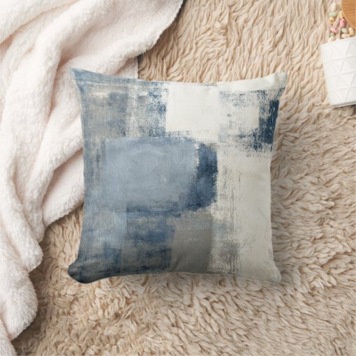 Bluegraywhite Abstract Decor Pillow Zazzle 9039