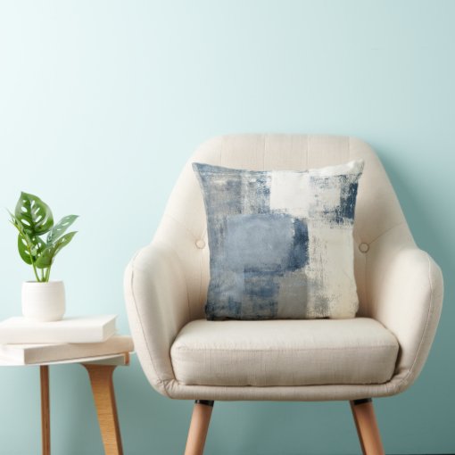 Bluegraywhite Abstract Decor Pillow Zazzle 6854