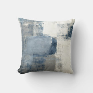 Blue/Gray/White Abstract Decor Pillow