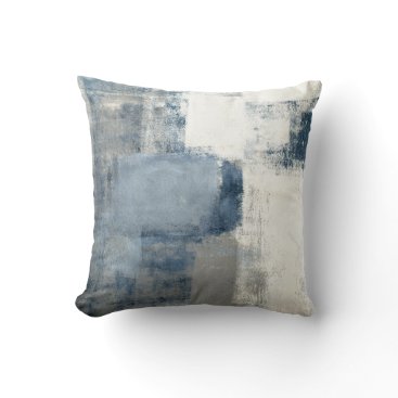 Blue/Gray/White Abstract Decor Pillow