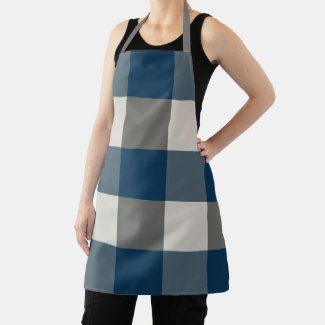 Blue Gray White Buffalo Check Baker