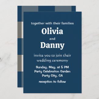 Blue Gray White Buffalo Check Wedding